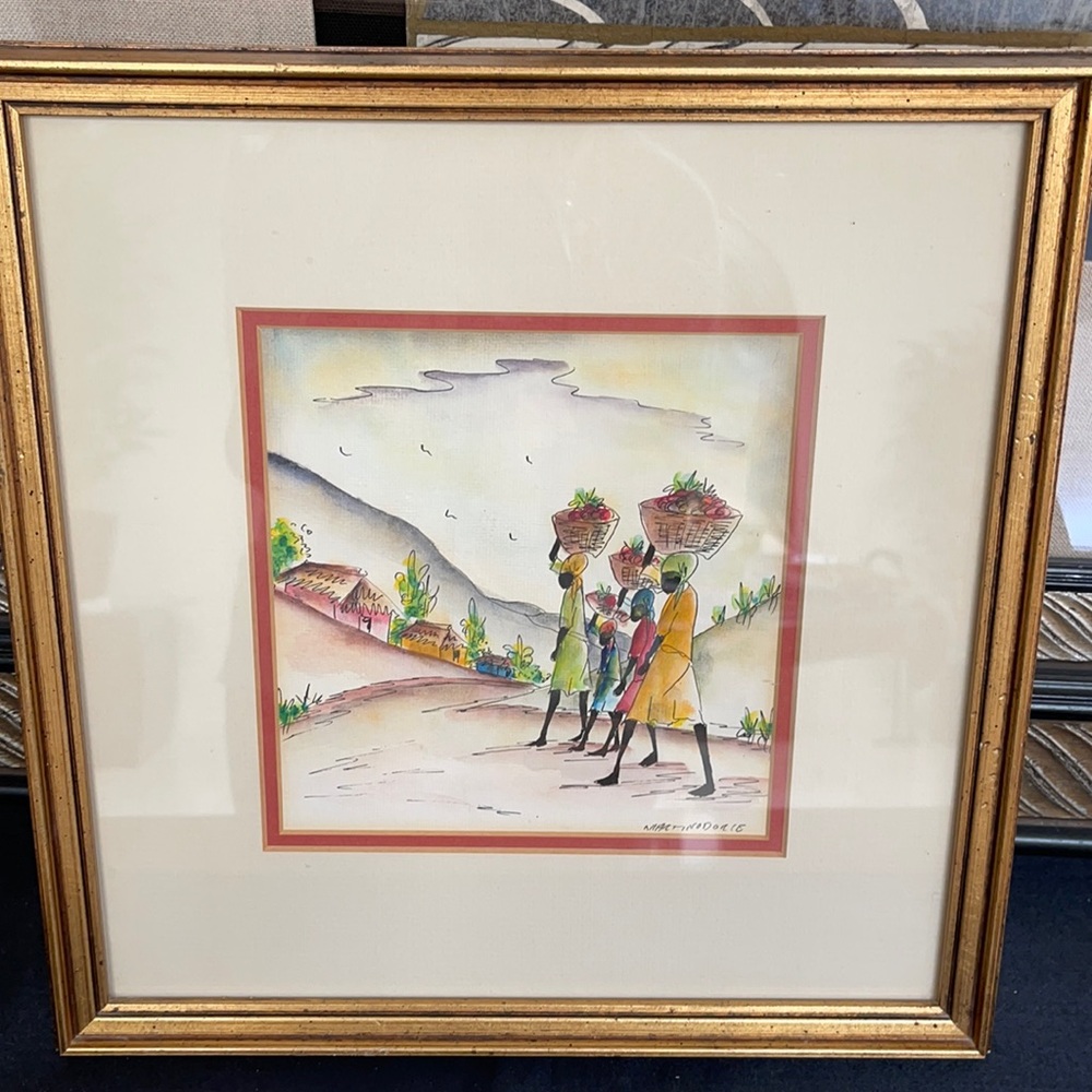One Of an Original Composition Pair by Known Haitian Artist, Martino Dorce 1970s